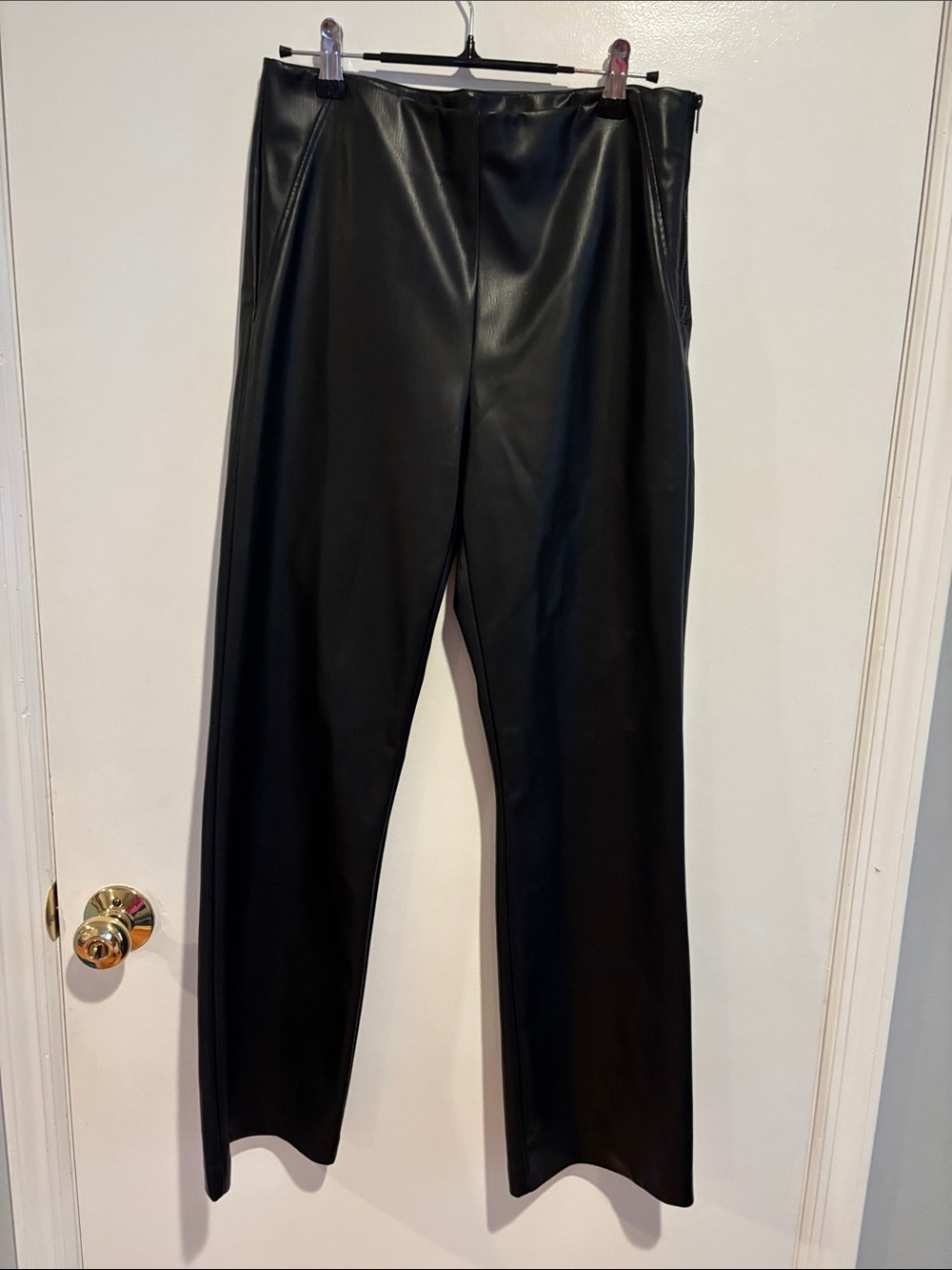 Zara Black Wide-Leg Faux Leather Pants